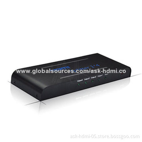 4-port HDMI Splitter, HDMI V1.4, 1 X HDMI/F Input to 2X HDMI/F, 4K